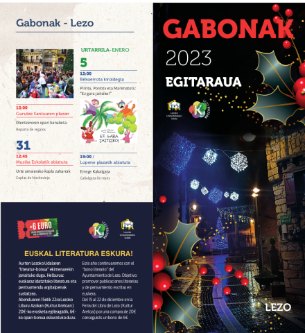 Gabonetako egitaraua 2023
